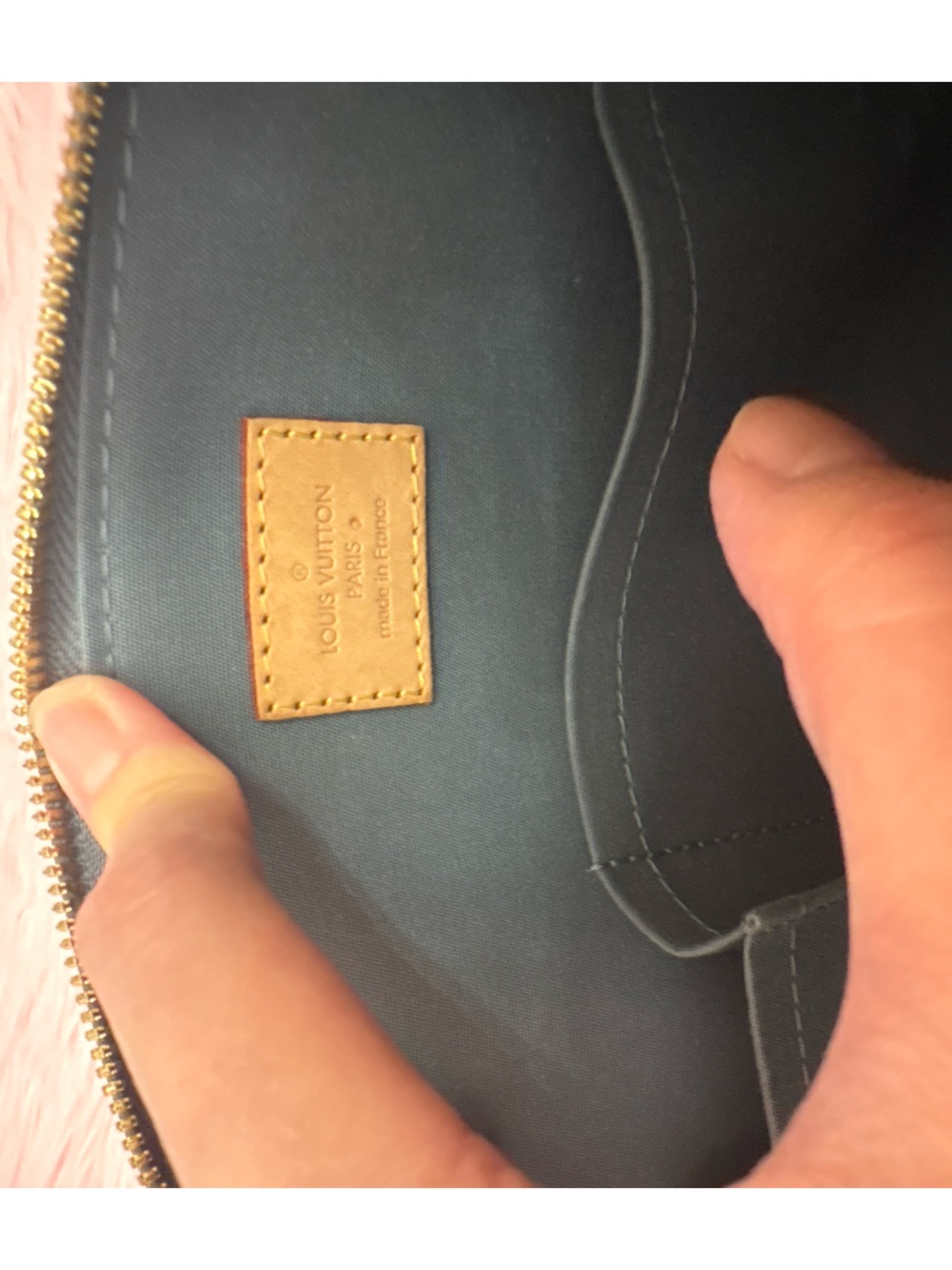 Louis Vuitton Alma PM Monogram Vernis metallic Blue Green Patent -read condition - Picture 12 of 15